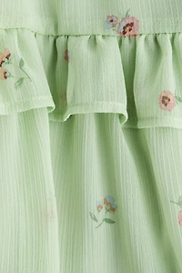 Ruffle-Trimmed Strappy Dress