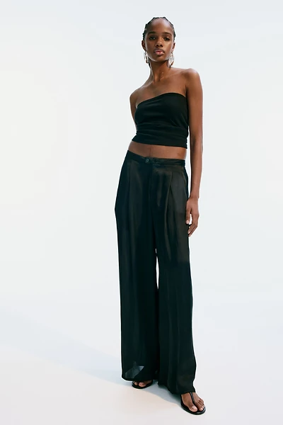 Pantalon large en satin