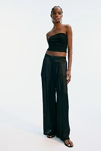 Pantalon large en satin