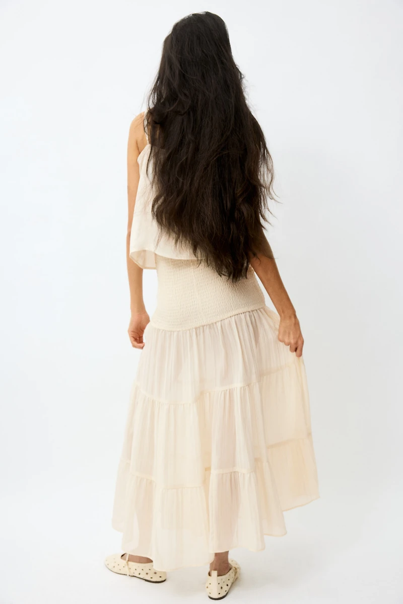 Smocked Chiffon Skirt