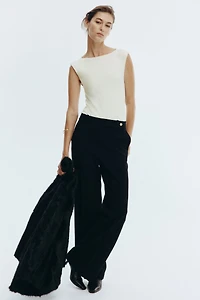 Boat-Neck Thong Bodysuit