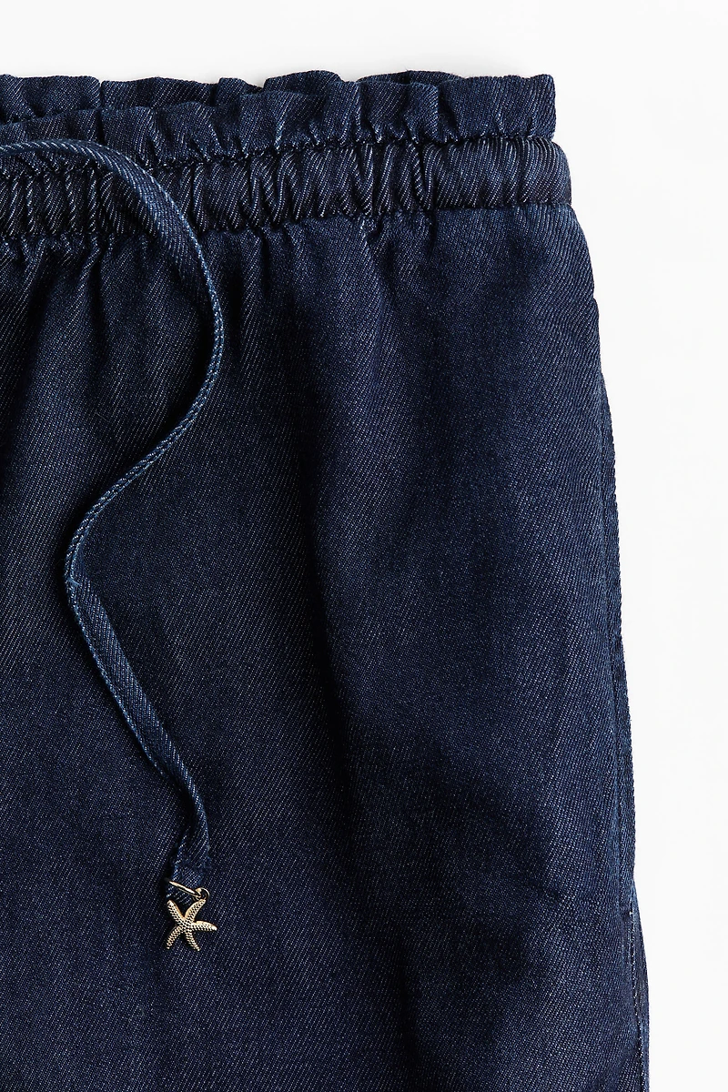 Wide-Cut Paper-Bag Pants