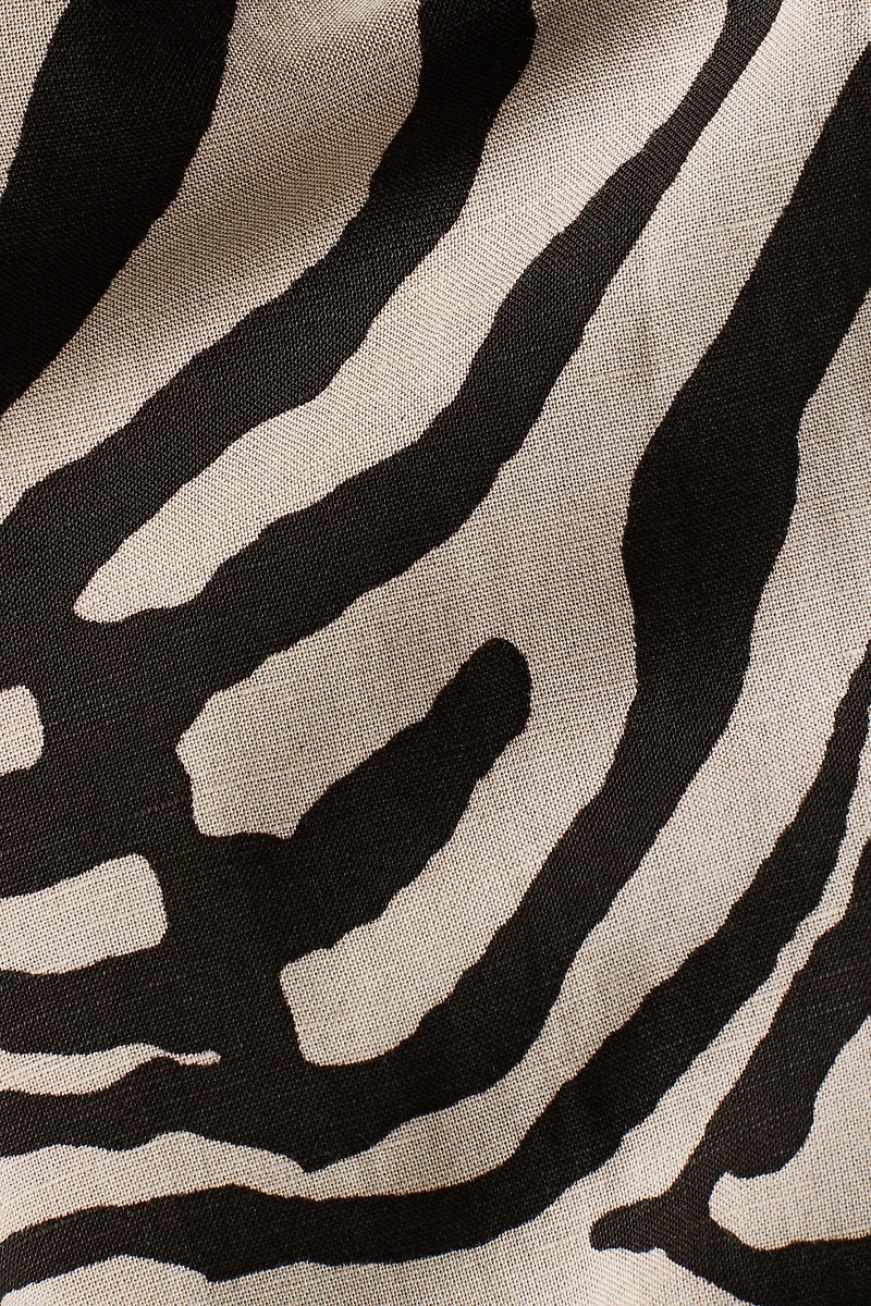 Flared Linen-Blend Pants