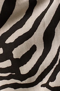 Flared Linen-Blend Pants