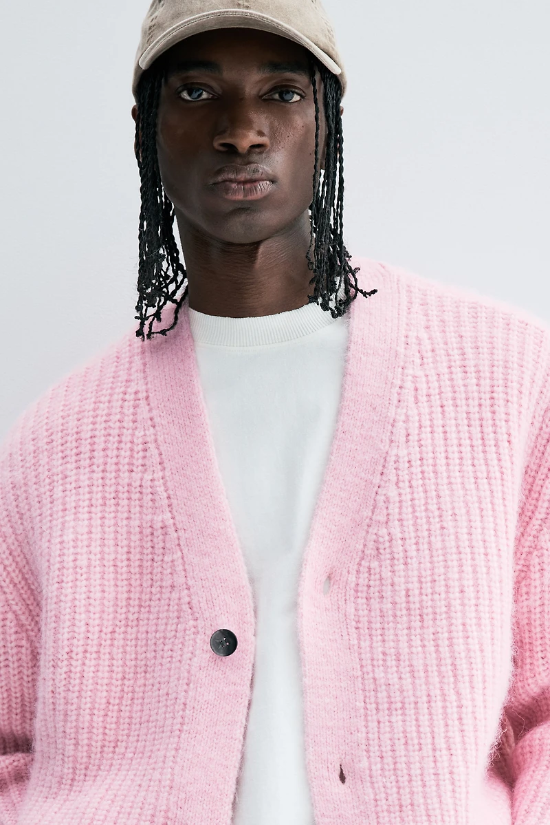 Gilet ample en tricot côtelé