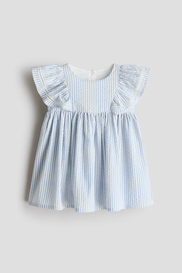 flounce trimmed cotton dress Flounce-trimmed cotton dress - white
