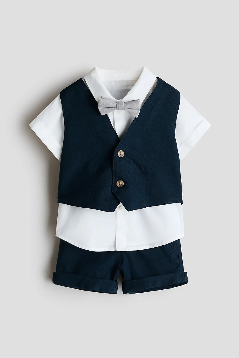 4-Piece Linen-Blend Dressy Set
