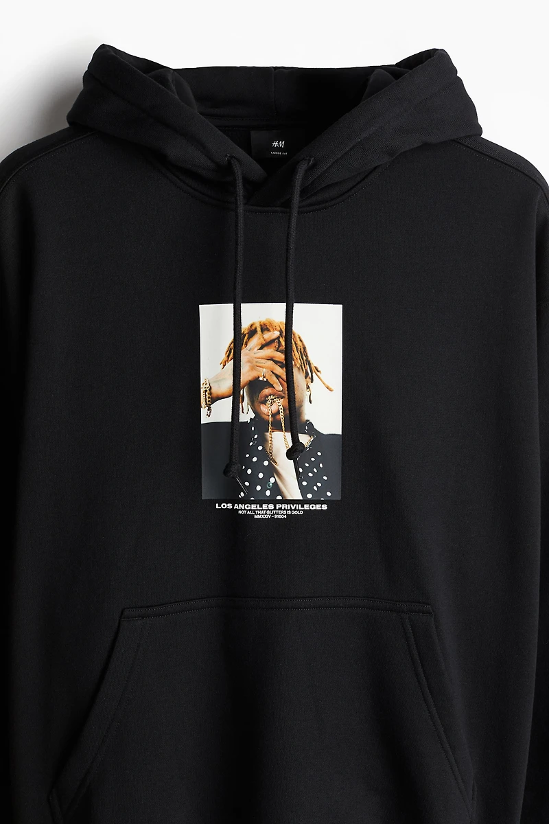 Loose Fit Printed Hoodie