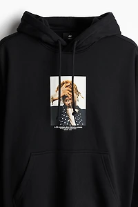 Loose Fit Printed Hoodie