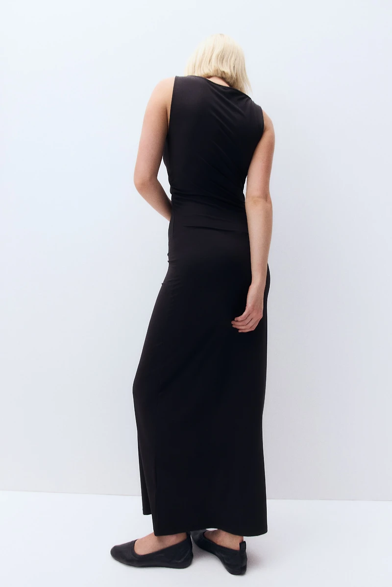 Draped Bodycon Maxi Dress