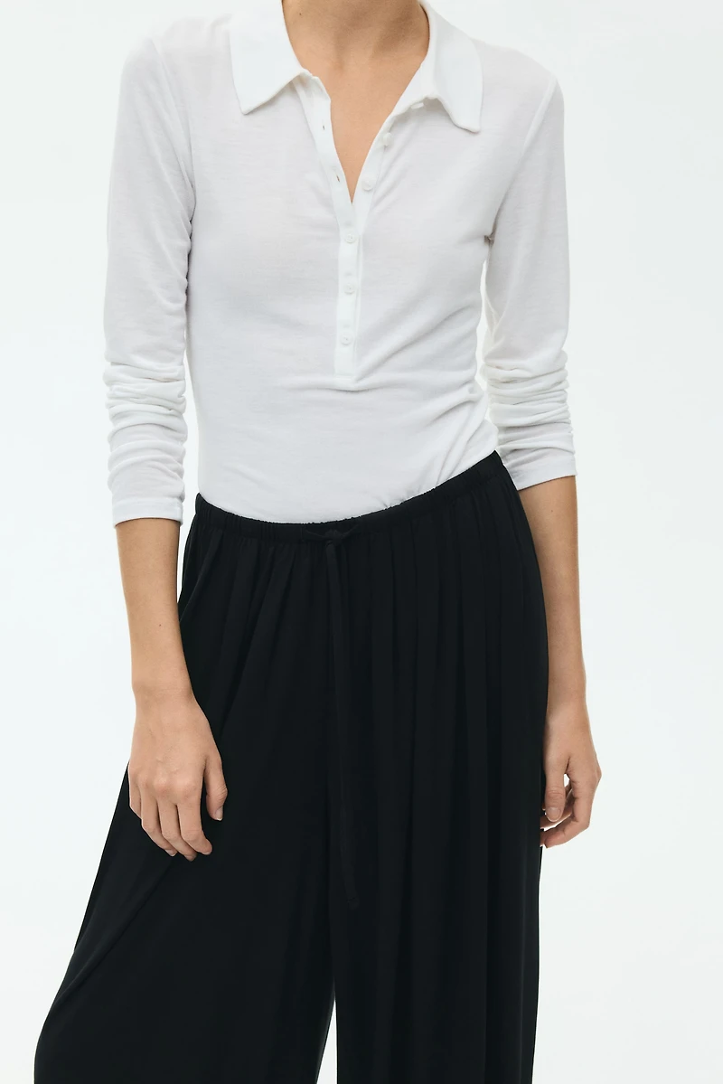 Balloon-Leg Pants with Drawstring