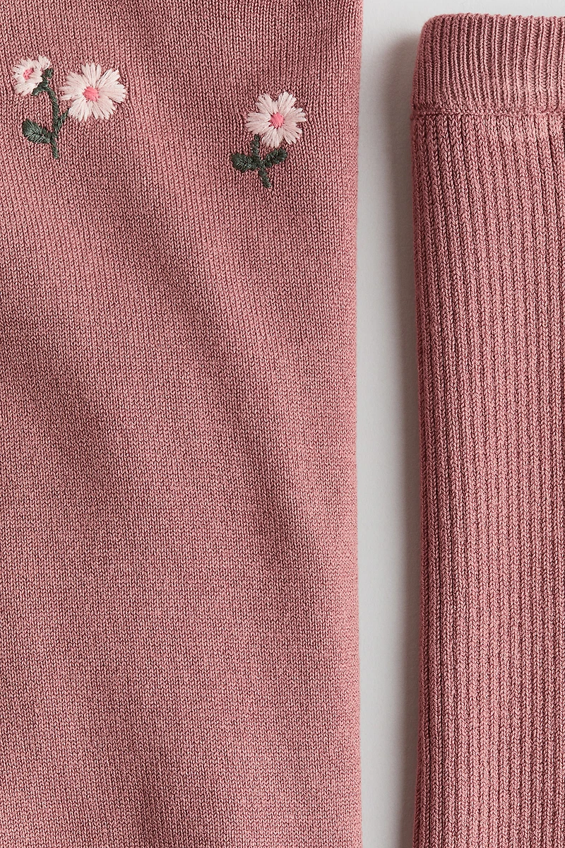 2-Piece Embroidered-Detail Knit Set