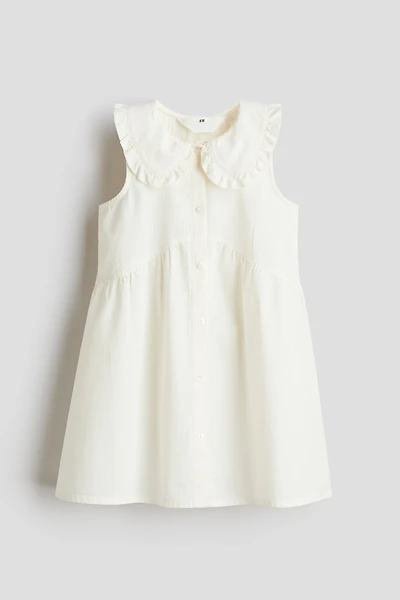 Robe en crépon de coton avec col