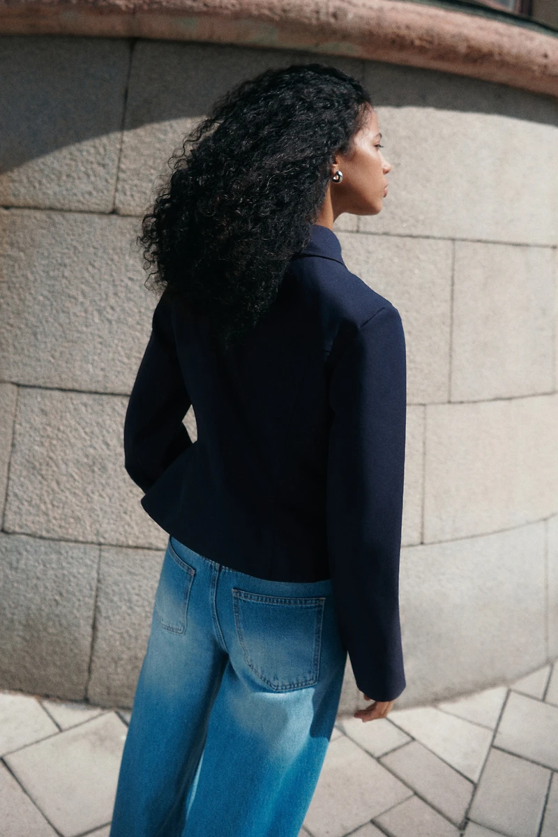 Veste en sergé à fermeture croisée