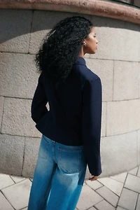 Veste en sergé à fermeture croisée