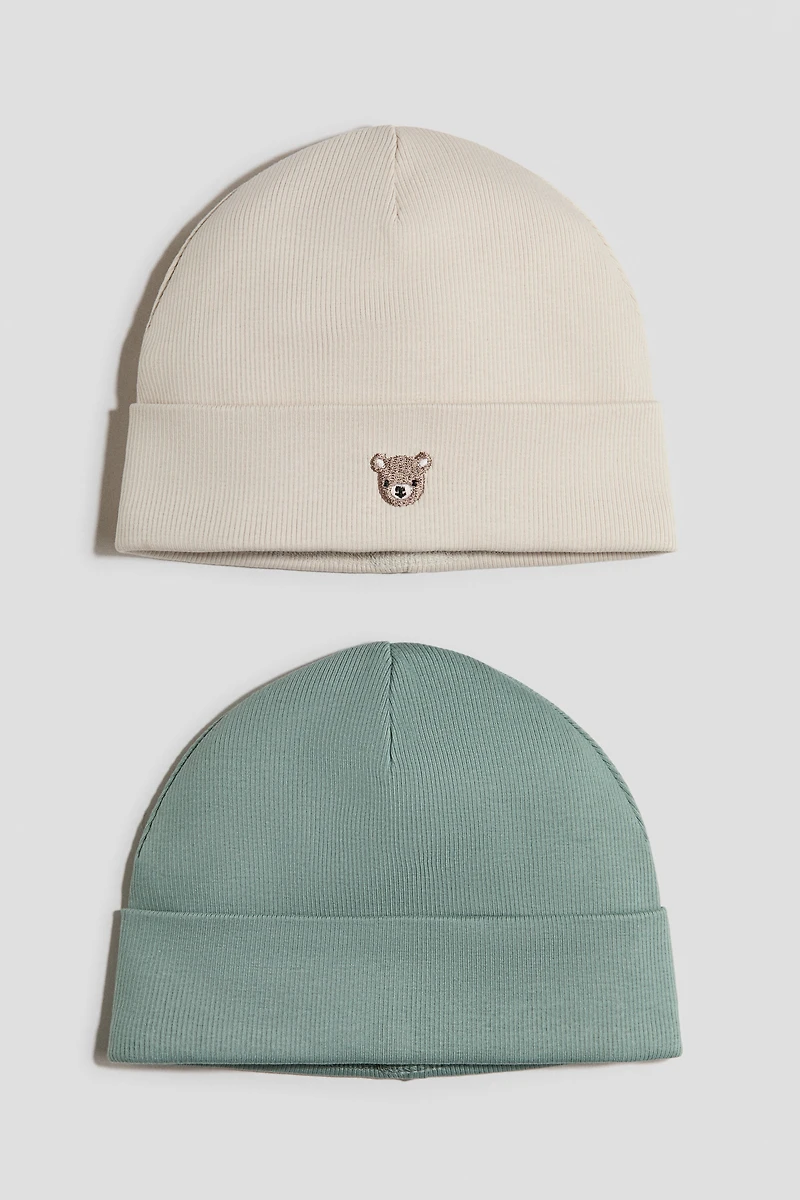 2-Pack Cotton Beanies