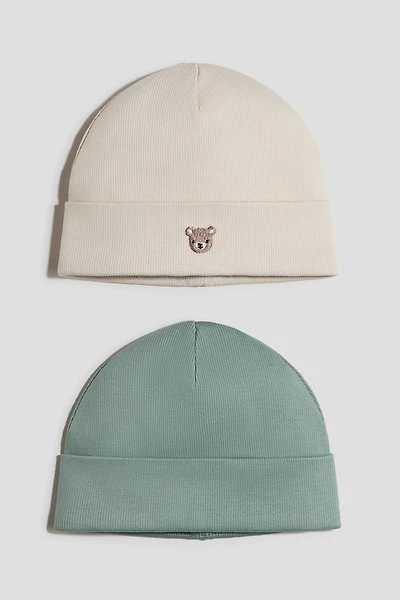 2-Pack Cotton Beanies