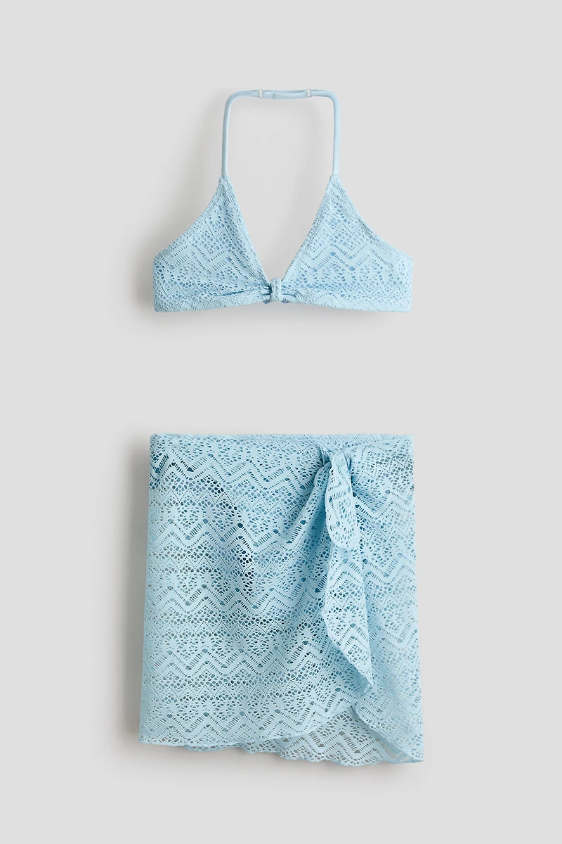 3-Piece Crochet-Look Swim Set