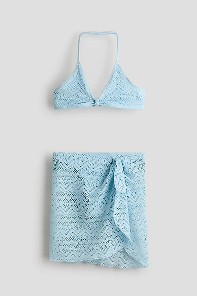 3-Piece Crochet-Look Swim Set