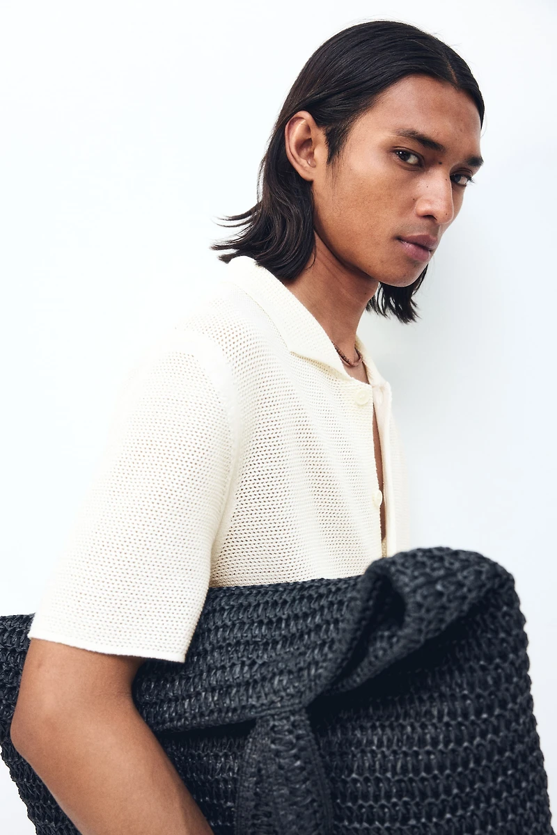 Regular-Fit Open-Knit Shirt