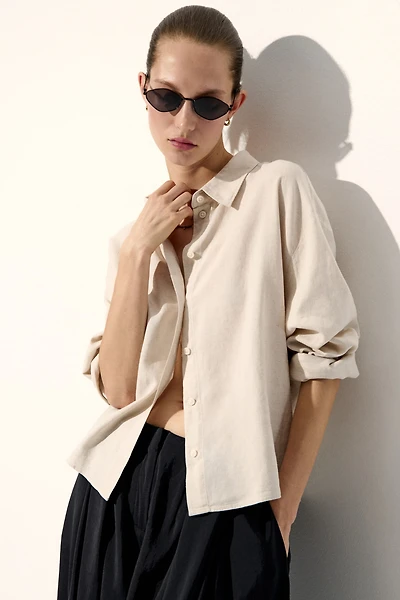 Linen-Blend Shirt