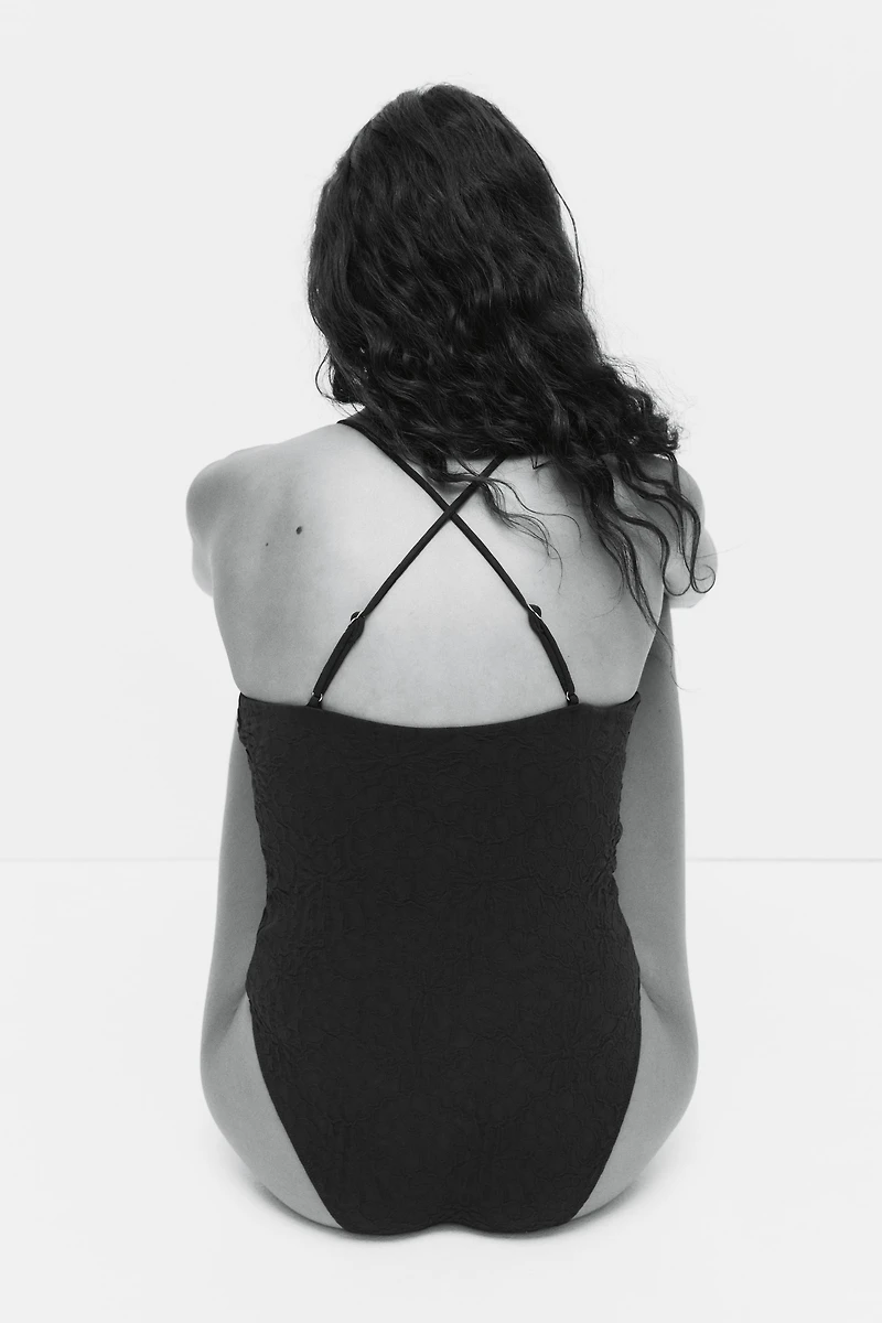 Padded-Cup High-Leg Swimsuit