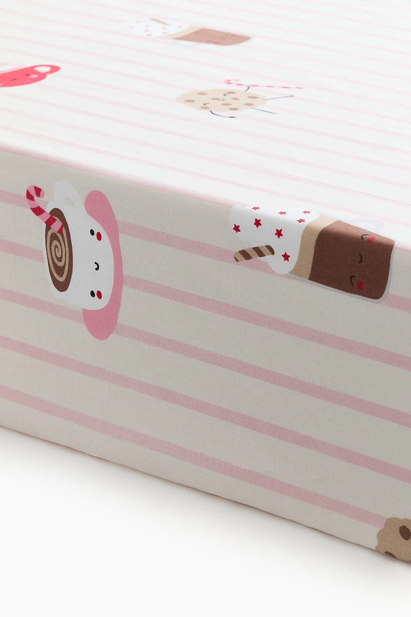 Patterned Cotton Fitted Sheet