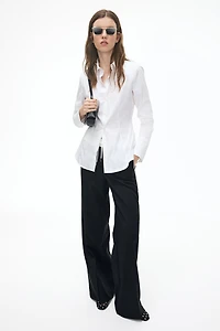 Tapered-Waist Shirt with Shoulder Pads