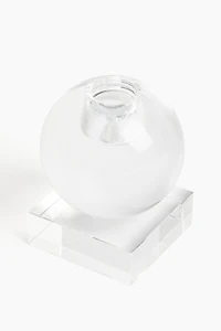 Low Glass Candleholder