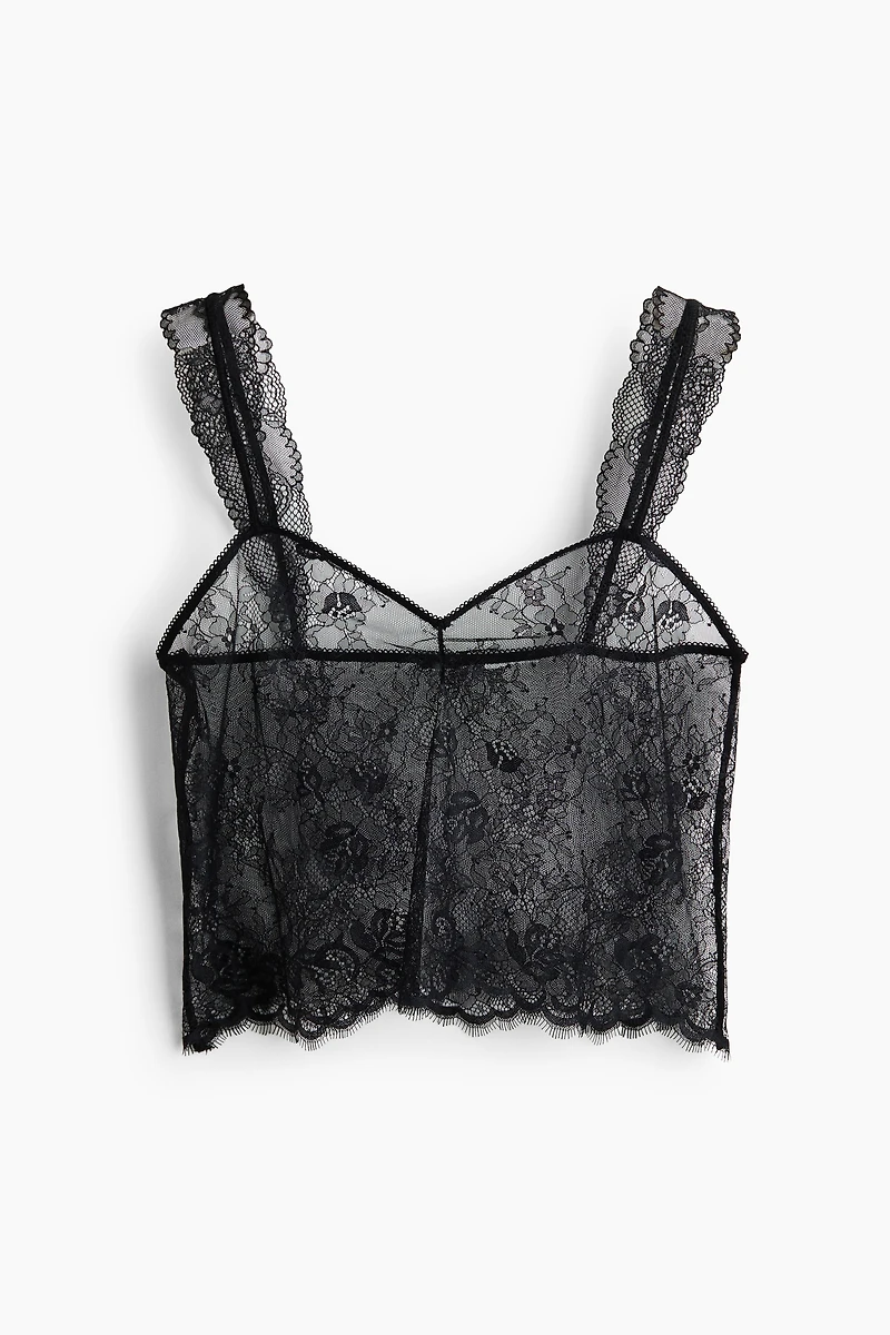 Haut court en dentelle