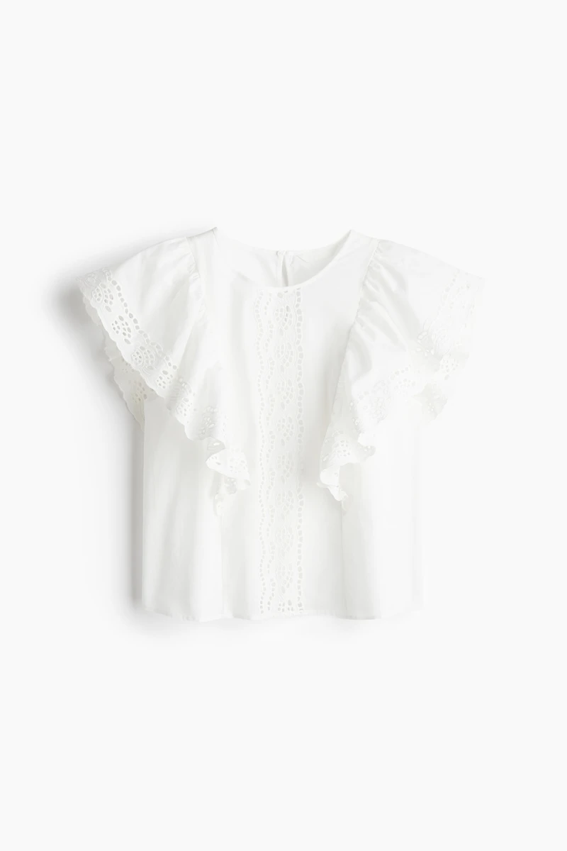 Blouse with Eyelet Embroidery