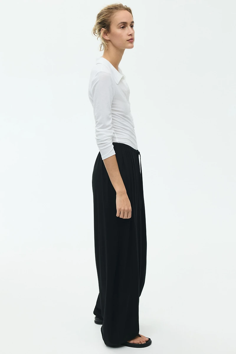 Balloon-Leg Pants with Drawstring