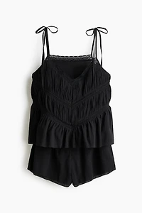 Lace-Detail Cotton Pajamas