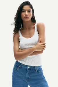 Lace-Trimmed Tank Top