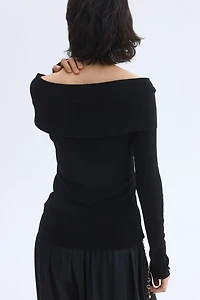 Twist-Detail Off-the-Shoulder Top