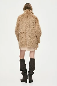 Manteau à col droit