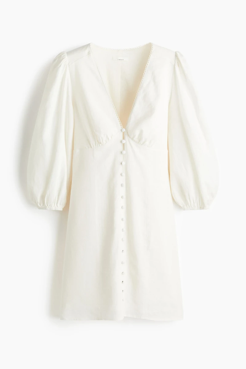 Linen-Blend Dress