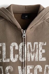 Oversized Printed Hooded Jacket