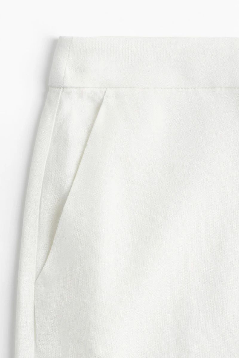 Pantalon large en lin mélangé