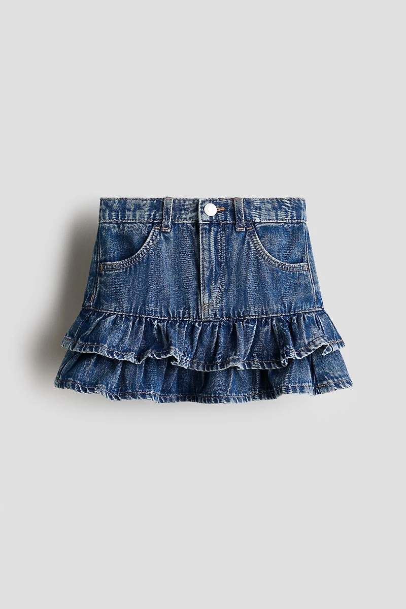 Jupe volantée en denim