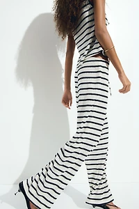 Knitted drawstring trousers