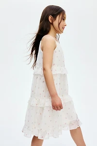 Ruffle-Trimmed Strappy Dress