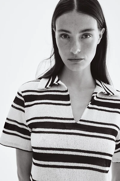 Knit Top with Collar
