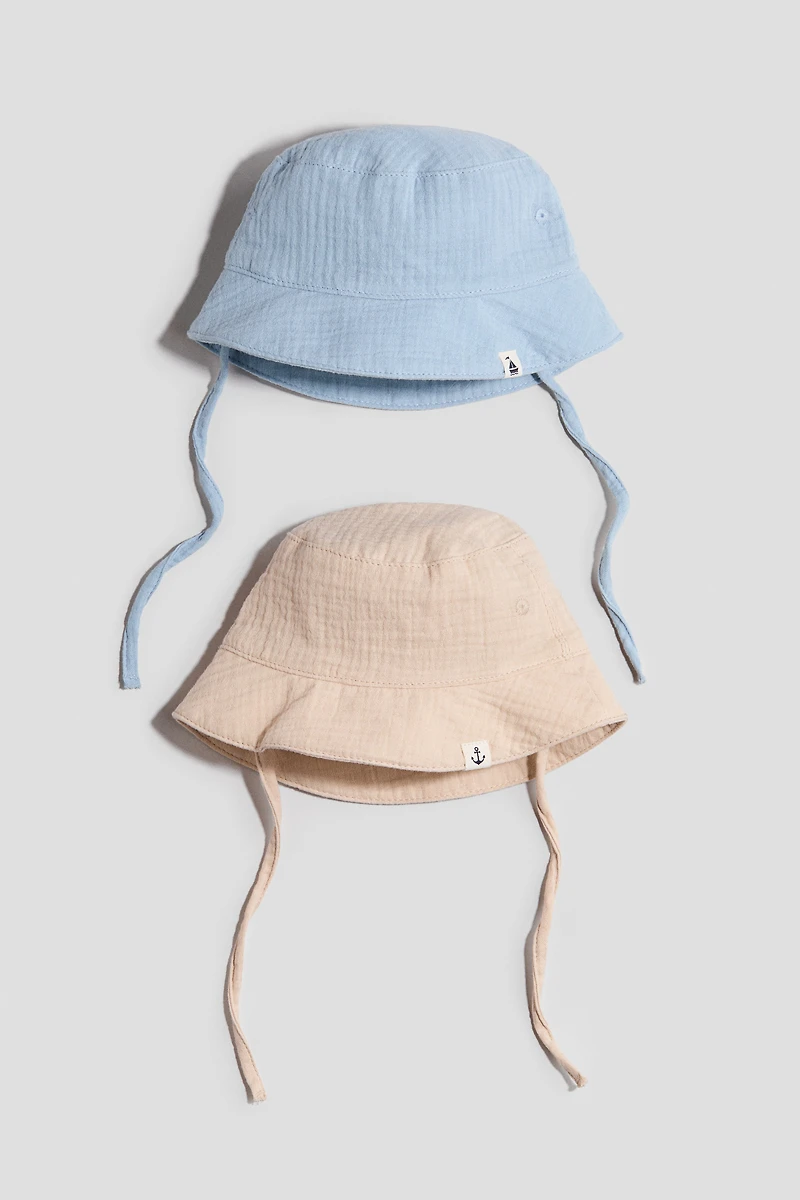 2-Pack Cotton Muslin Sun Hats