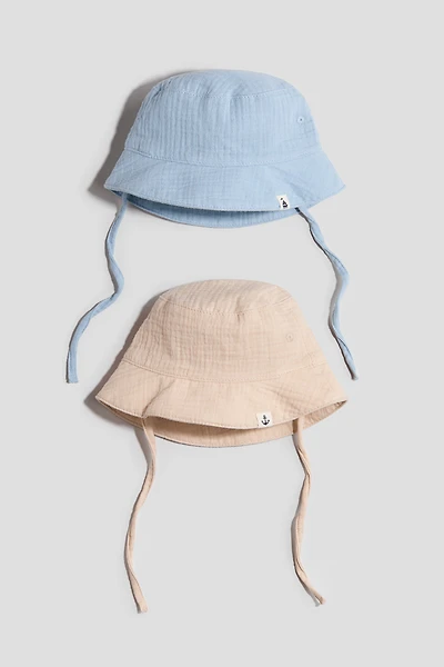 2-Pack Cotton Muslin Sun Hats