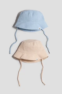 2-Pack Cotton Muslin Sun Hats