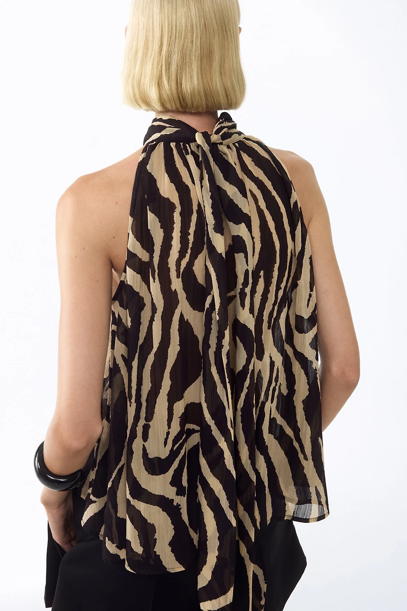 Tie-Detail Chiffon Top