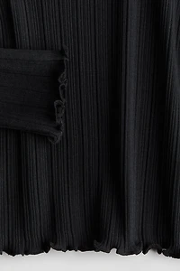 Ribbed Top with Overlocked Trim