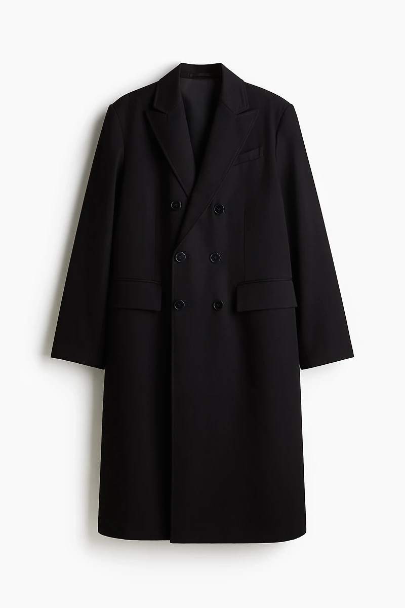 Manteau croisé coupe décontractée en sergé