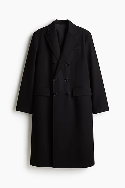 Relaxed-Fit Double-Breasted Twill Coat